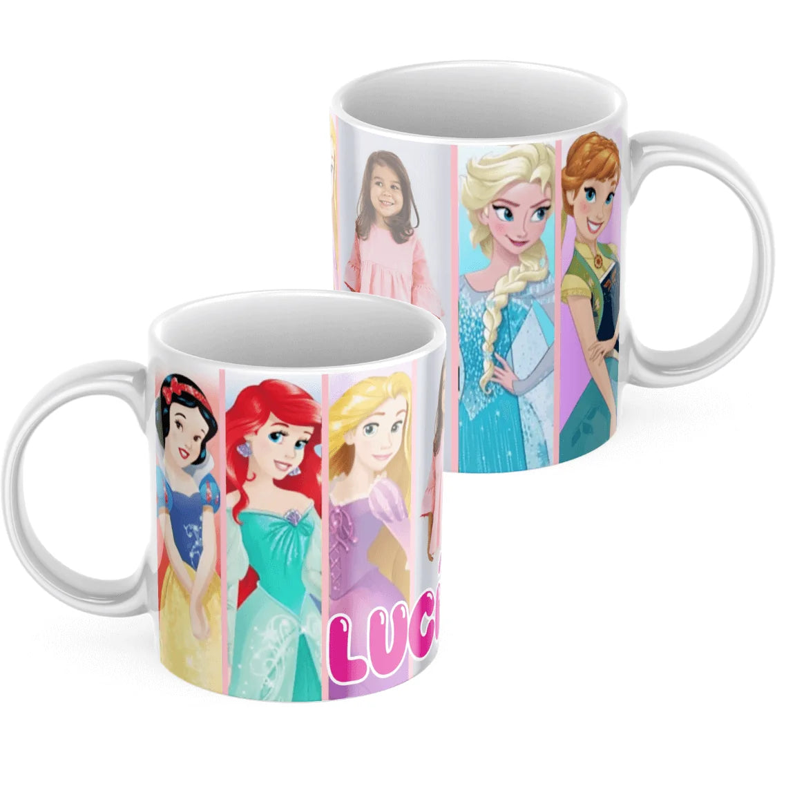 Taza Princesas con foto y nombre