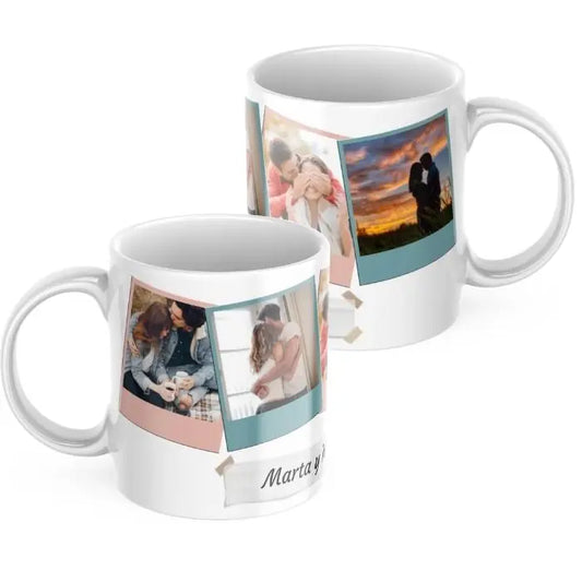 Taza polaroids con fotos personalizada