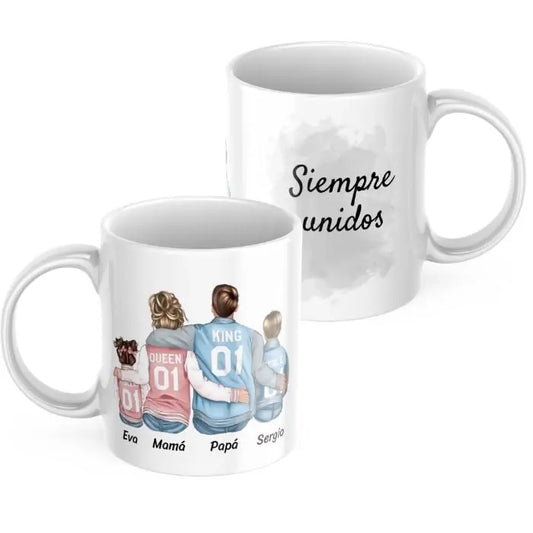 Taza familia de 4 (con varias opciones) y dedicatoria