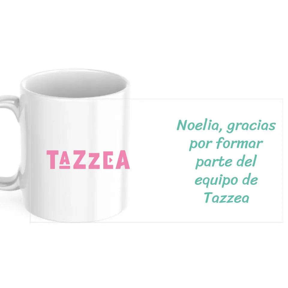 Taza corporativa con logo y texto