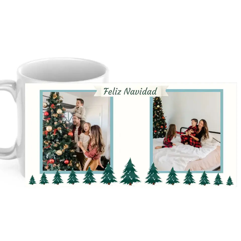 Taza abetos con dos fotos