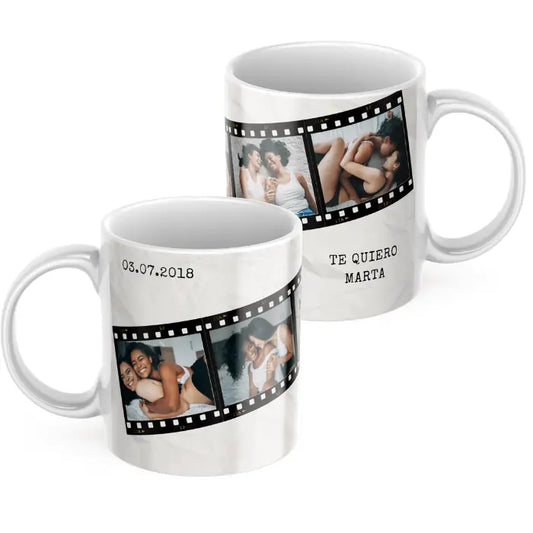 Taza fotos película con dedicatoria