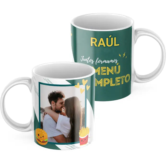 Taza pareja menú completo (con o sin foto)