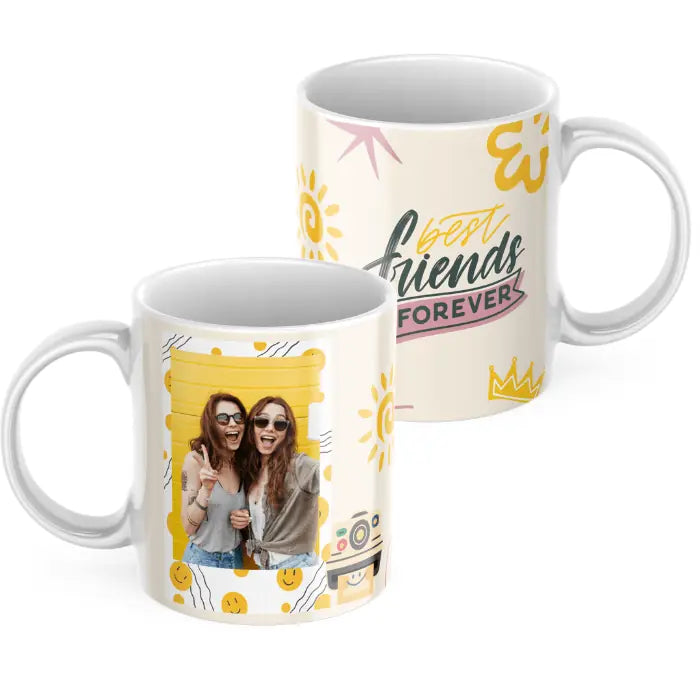 Taza amigas amarilla best friends forever