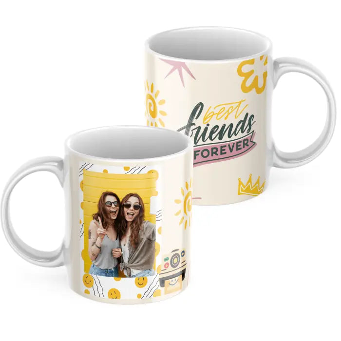 Taza amigas amarilla best friends forever