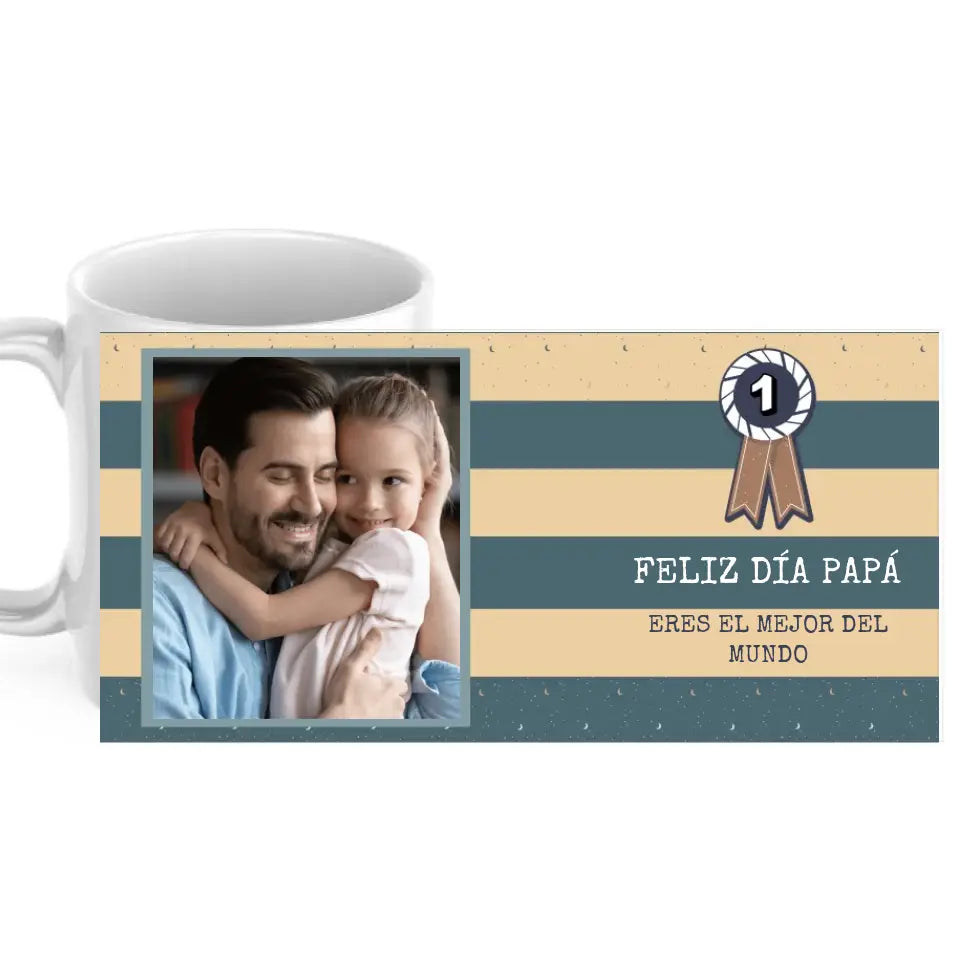 Taza medalla con foto y dedicatoria