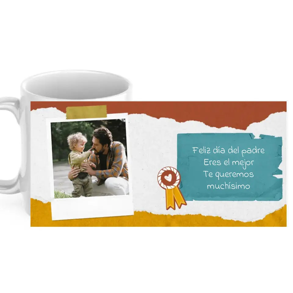 Taza colores con foto y dedicatoria