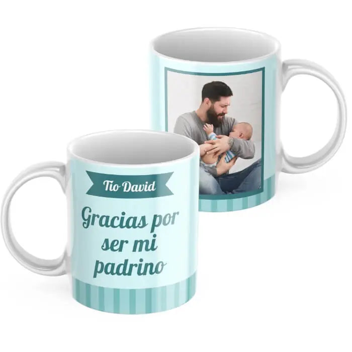 Taza gracias por ser mi padrino con nombre y foto