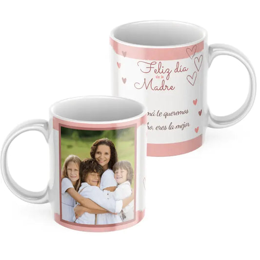 Taza día de la madre recortes con foto y dedicatoria