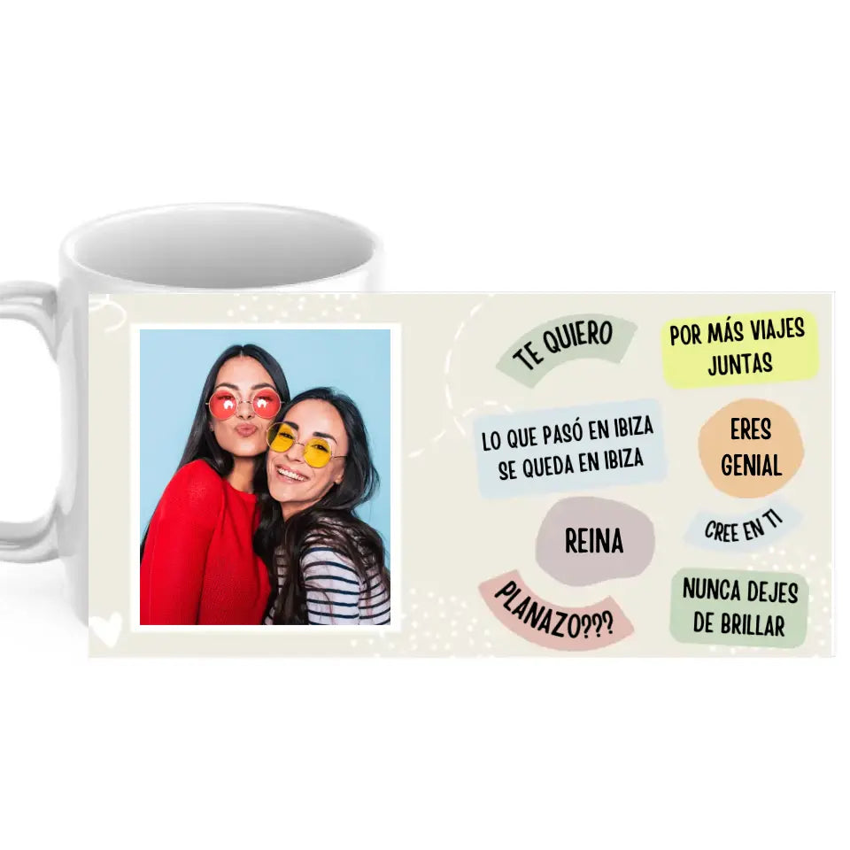 Taza frases personalizadas pastel con foto