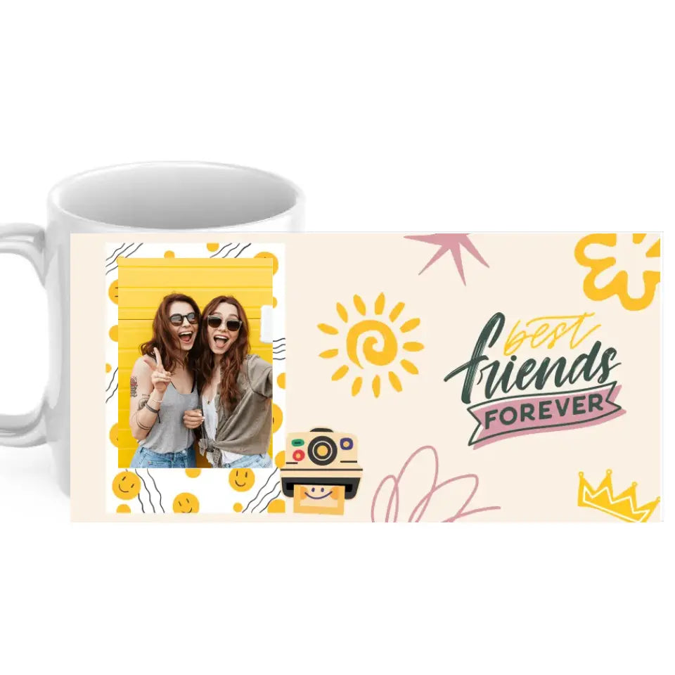 Taza amigas amarilla best friends forever