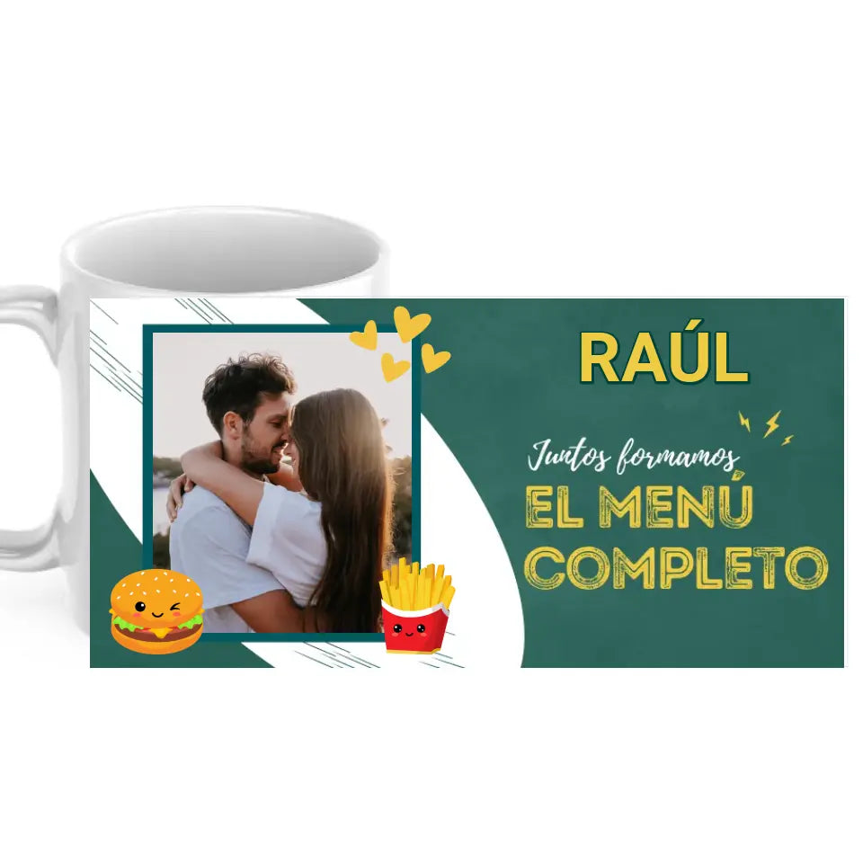 Taza pareja menú completo (con o sin foto)