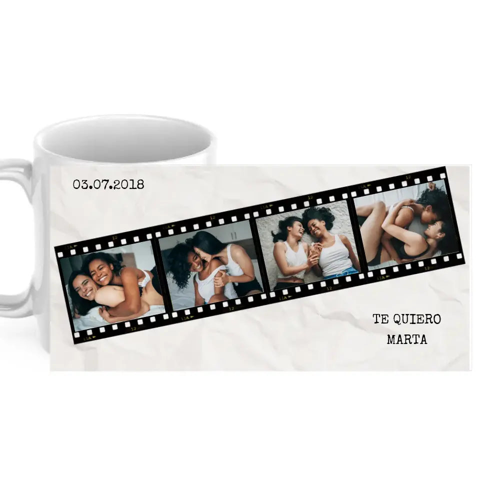 Taza fotos película con dedicatoria