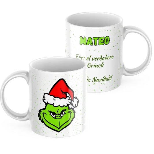 Taza Grinch con dedicatoria personalizada