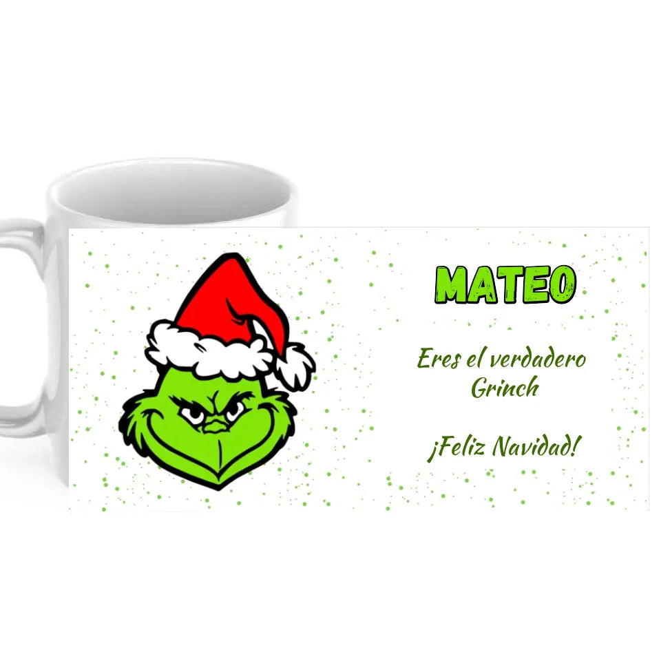 Taza Grinch con dedicatoria personalizada