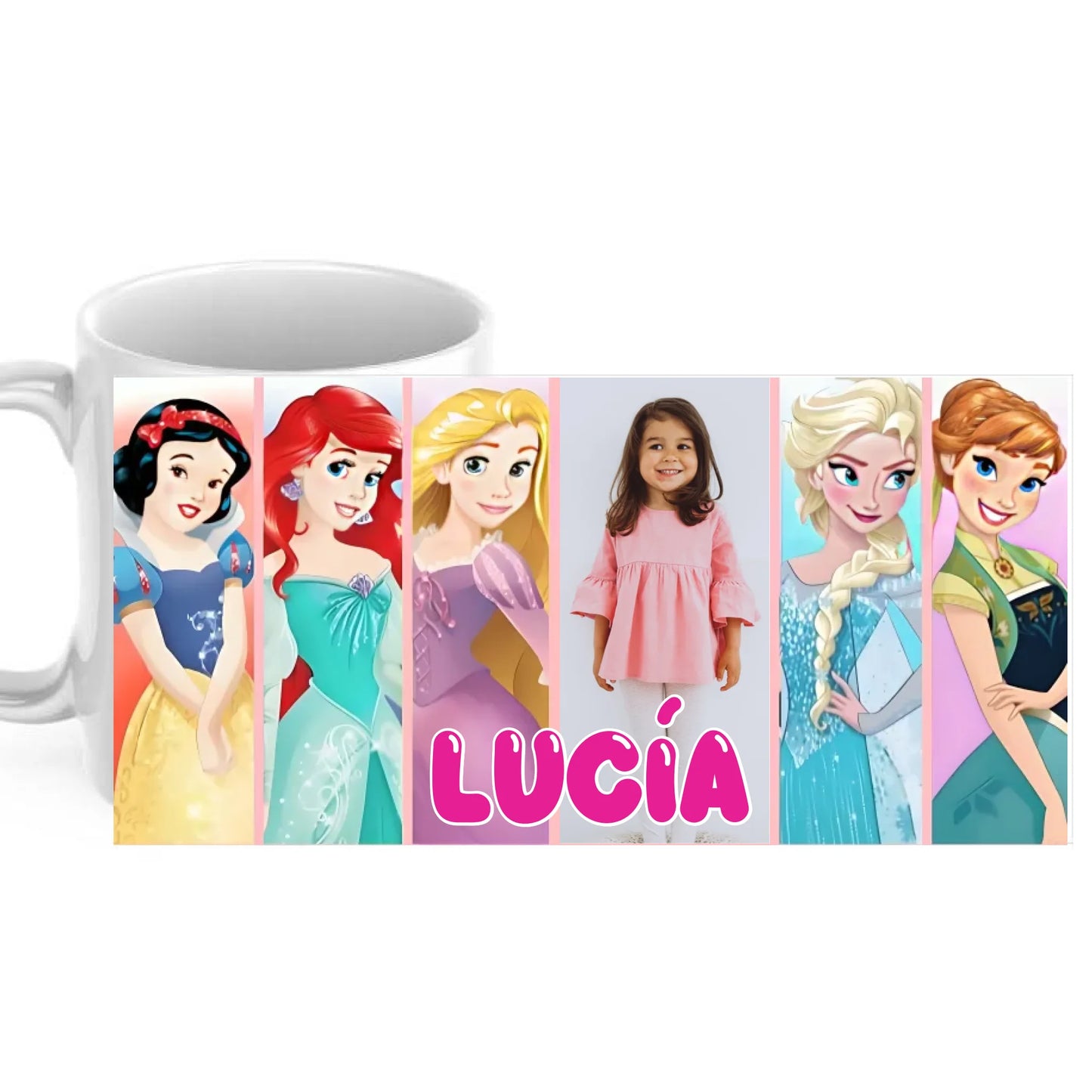Taza Princesas con foto y nombre