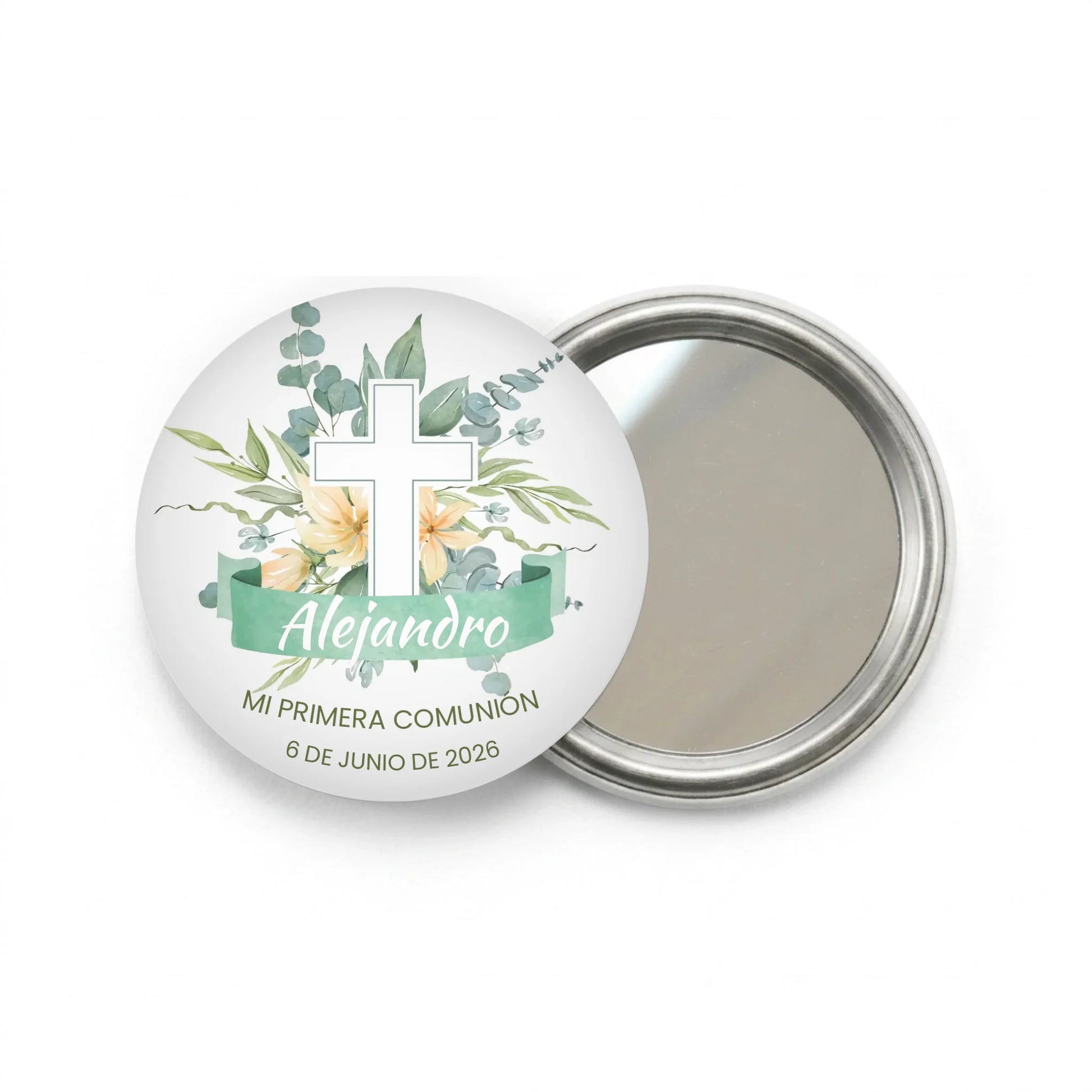 DALL·E 2024-12-12 12.19.55 - A minimalistic, clean template of a round white button badge, centered on a transparent background. The badge is plain white, with subtle shadows to g