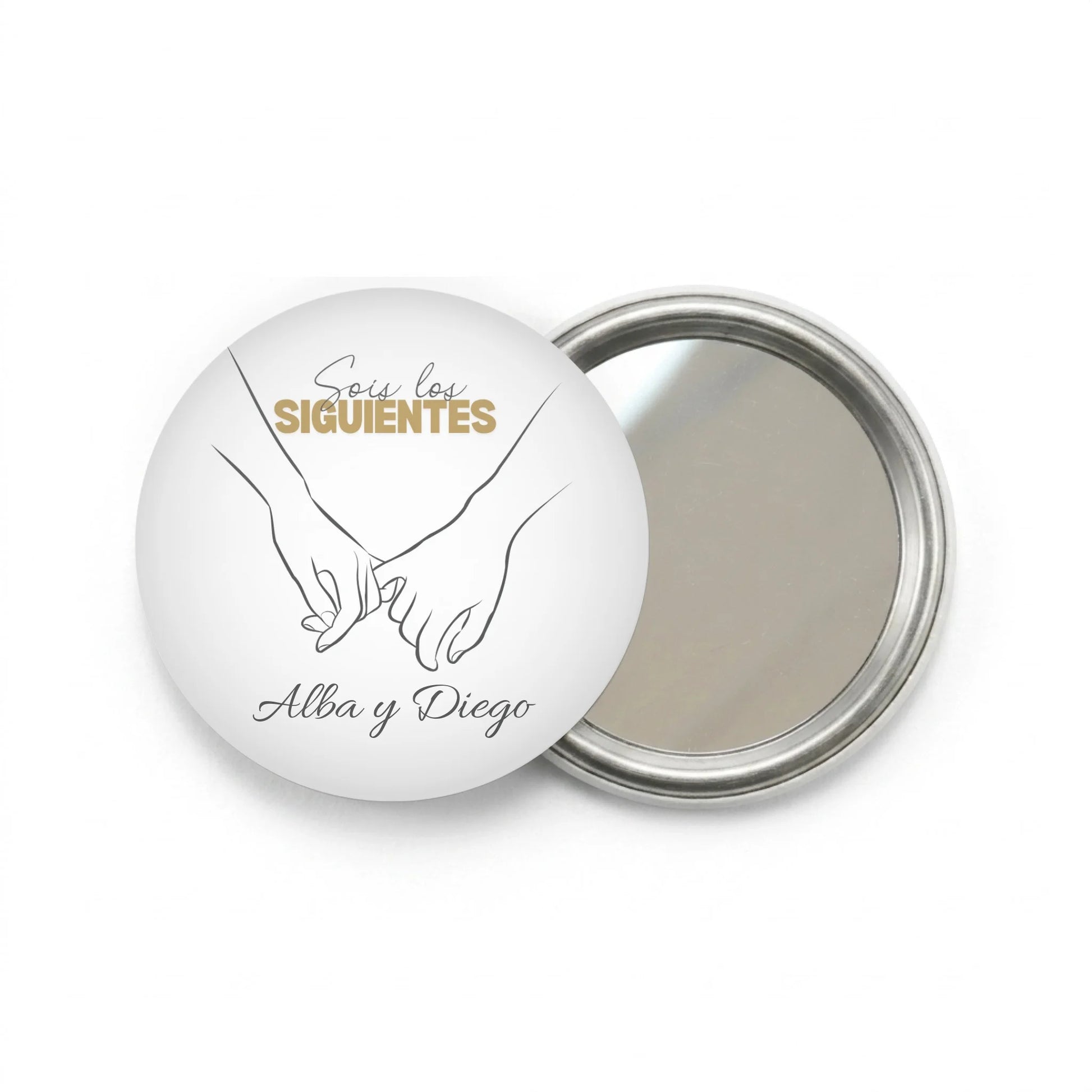 DALL·E 2024-12-12 12.19.55 - A minimalistic, clean template of a round white button badge, centered on a transparent background. The badge is plain white, with subtle shadows to g