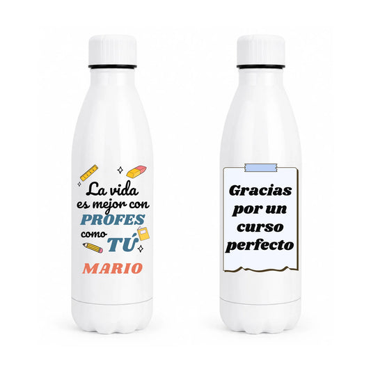 Botella térmica para maestro con dedicatoria