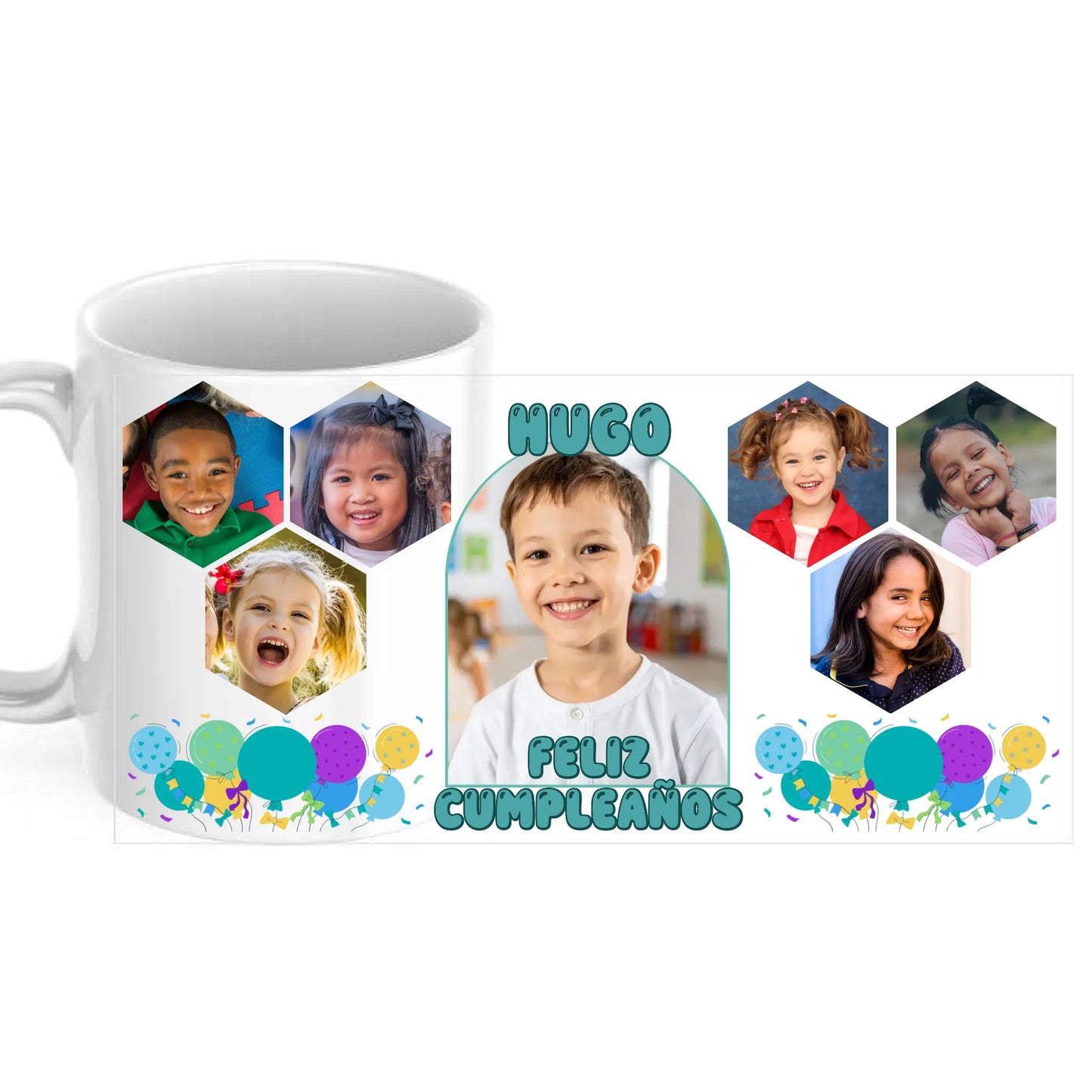 Taza de cerámica personalizada mediante sublimación con diseño a todo color de alta durabilidad
