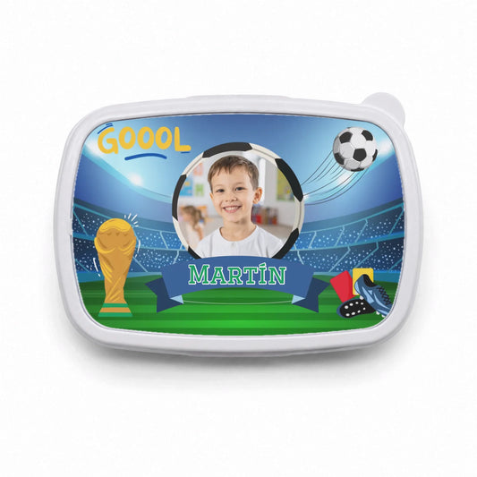Fiambrera Infantil Personalizada Fútbol con foto y nombre
