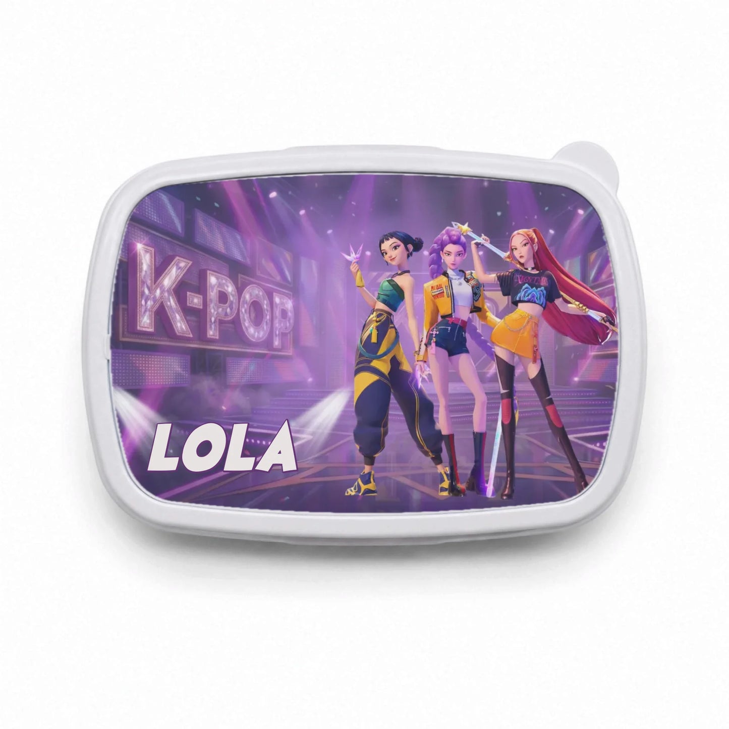 Fiambrera infantil personalizada de estilo K-Pop con nombre