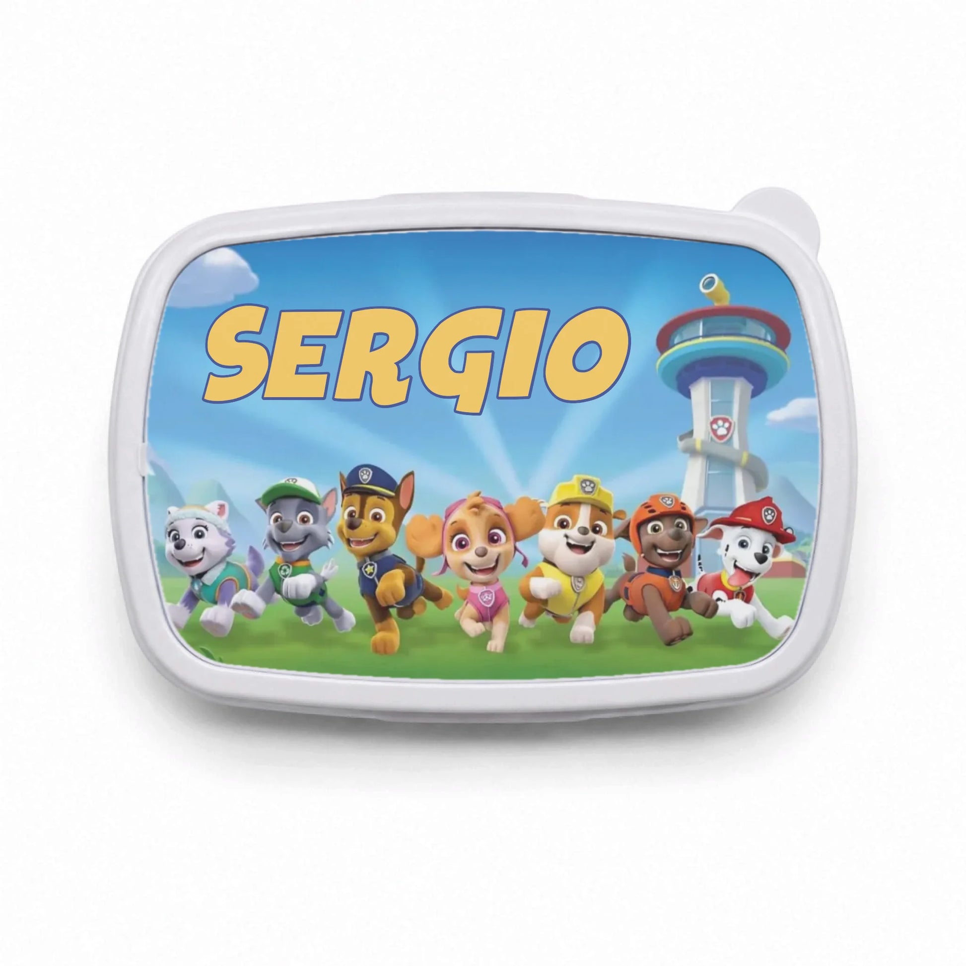 Fiambrera infantil personalizada de la Patrulla Canina con nombre editable