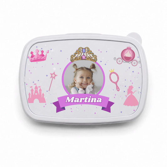 Fiambrera infantil personalizada princesas con foto y nombre
