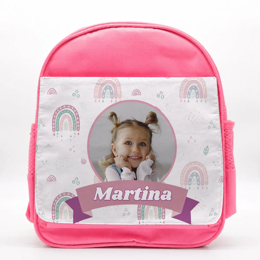 Mochila Infantil Arcoiris personalizada con foto y nombre