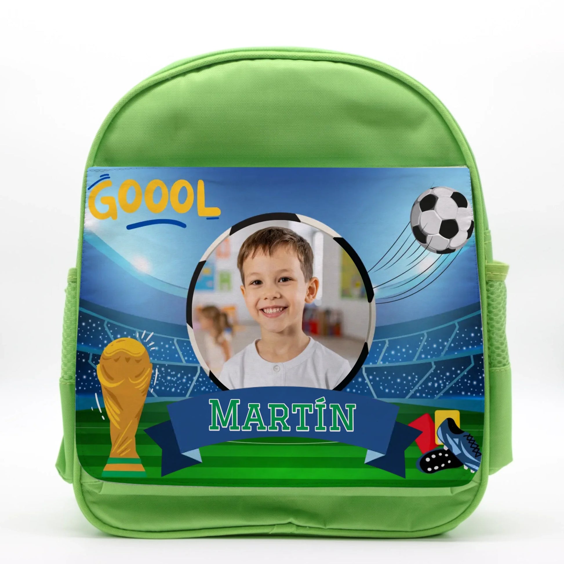 Mochila Infantil Personalizada Fútbol con foto y nombre