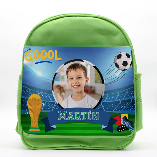 Mochila Infantil Personalizada Fútbol con foto y nombre