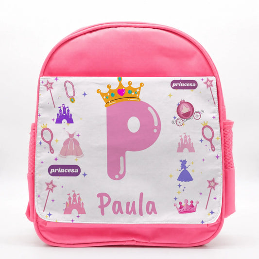 Mochila Infantil Personalizada de Princesas con Inicial y Nombre